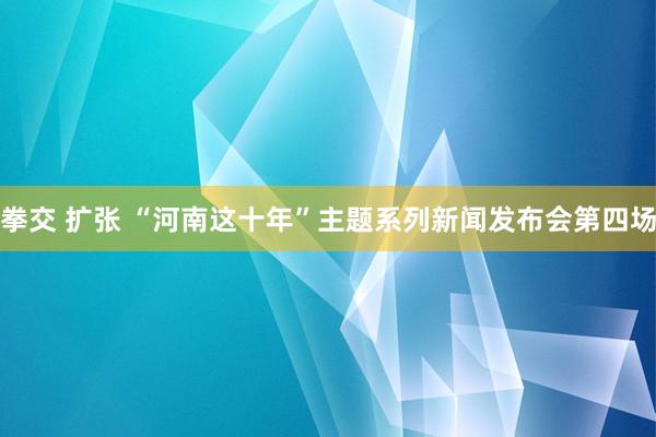 拳交 扩张 “河南这十年”主题系列新闻发布会第四场